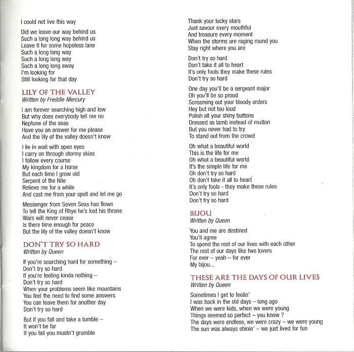 Queen  Forever : Booklet 7